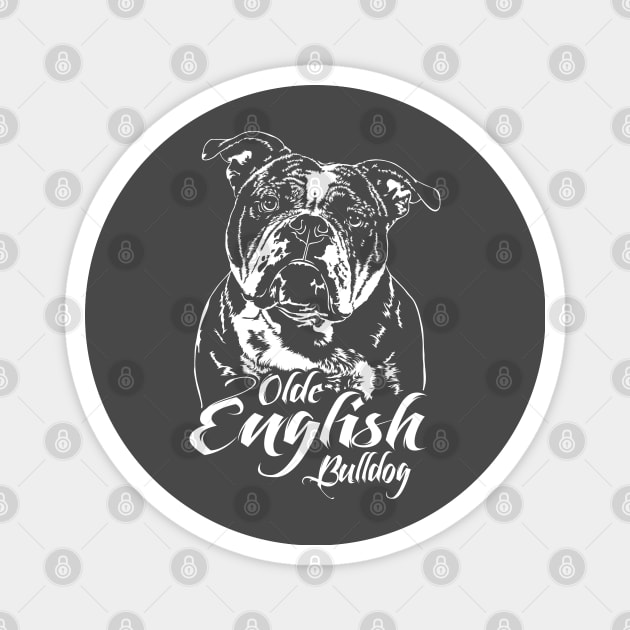 Olde English Bulldog dog lover dog portrait Magnet by wilsigns